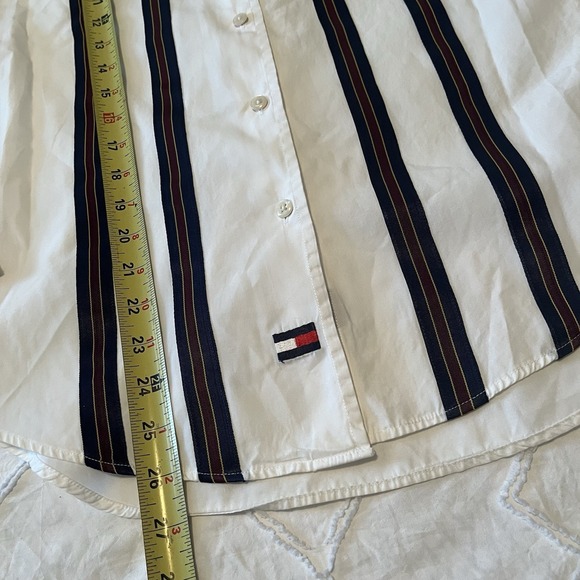 Vtg 90s Tommy Hilfiger Long Sleeve Button Up Shirt Womens Sz 8 White Preppy - Picture 7 of 10